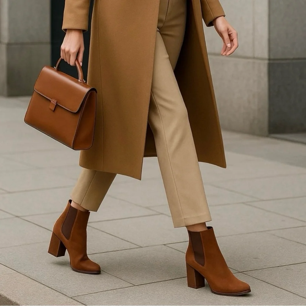 Sam Edelman Chiara Suede Ankle Boot Chestnut Sz 9 **New In Box!** - Picture 1 of 11